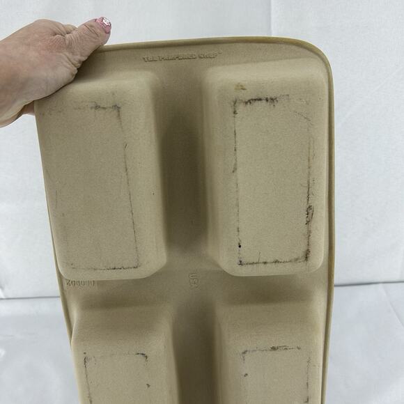 Pampered Chef Mini 4 Loaf Stoneware Bread Pan 15"x 9" FHC Classics VGUC - Picture 9 of 12